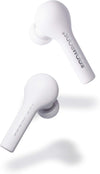 Bassline True Wireless Earbuds - Bluetooth In-Ear Headphones, Water/Sweat Resistant, Compact Travel Charging Case, Instant Connection, TWS (White)