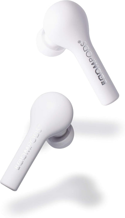 Bassline True Wireless Earbuds - Bluetooth In-Ear Headphones, Water/Sweat Resistant, Compact Travel Charging Case, Instant Connection, TWS (White)