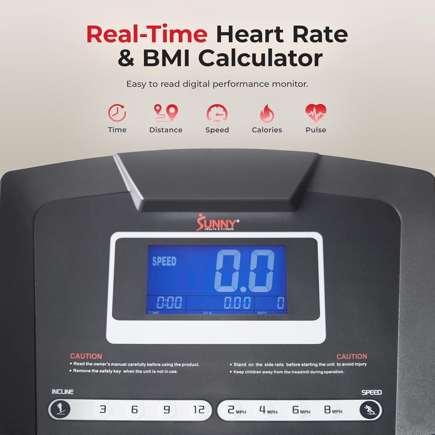 Premium Foldable Treadmill for Home, Running or Walking with Auto Incline, Shock Absorption, Digital Display, Optional 20” Running Deck, Free Sunnyfit App Bluetooth Connection