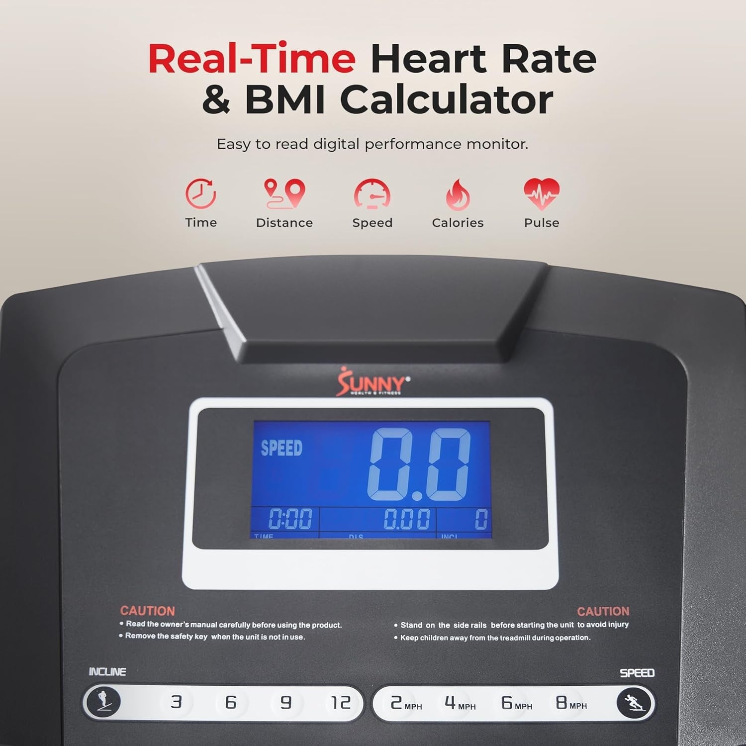 Premium Foldable Treadmill for Home, Running or Walking with Auto Incline, Shock Absorption, Digital Display, Optional 20” Running Deck, Free Sunnyfit App Bluetooth Connection