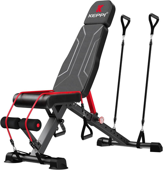 900LB Weight Bench, Adjustable Foldable Workout Bench Press for Full Body Strength Training, Incline Decline Bench with Fast Folding - New Version